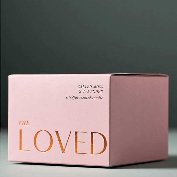 Anthropologie NIB The Loved Woody Salted Moss & Lavender Glass Candle - Picture 4 of 5